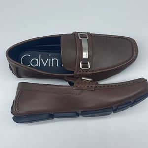 NIB Men's Calvin Klein Maddix Tan Nappa Calf Leather Slip-On Loafer